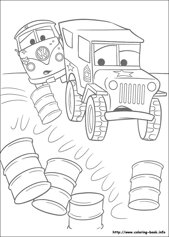 Plansa de colorat cu Cars pixar 197 109